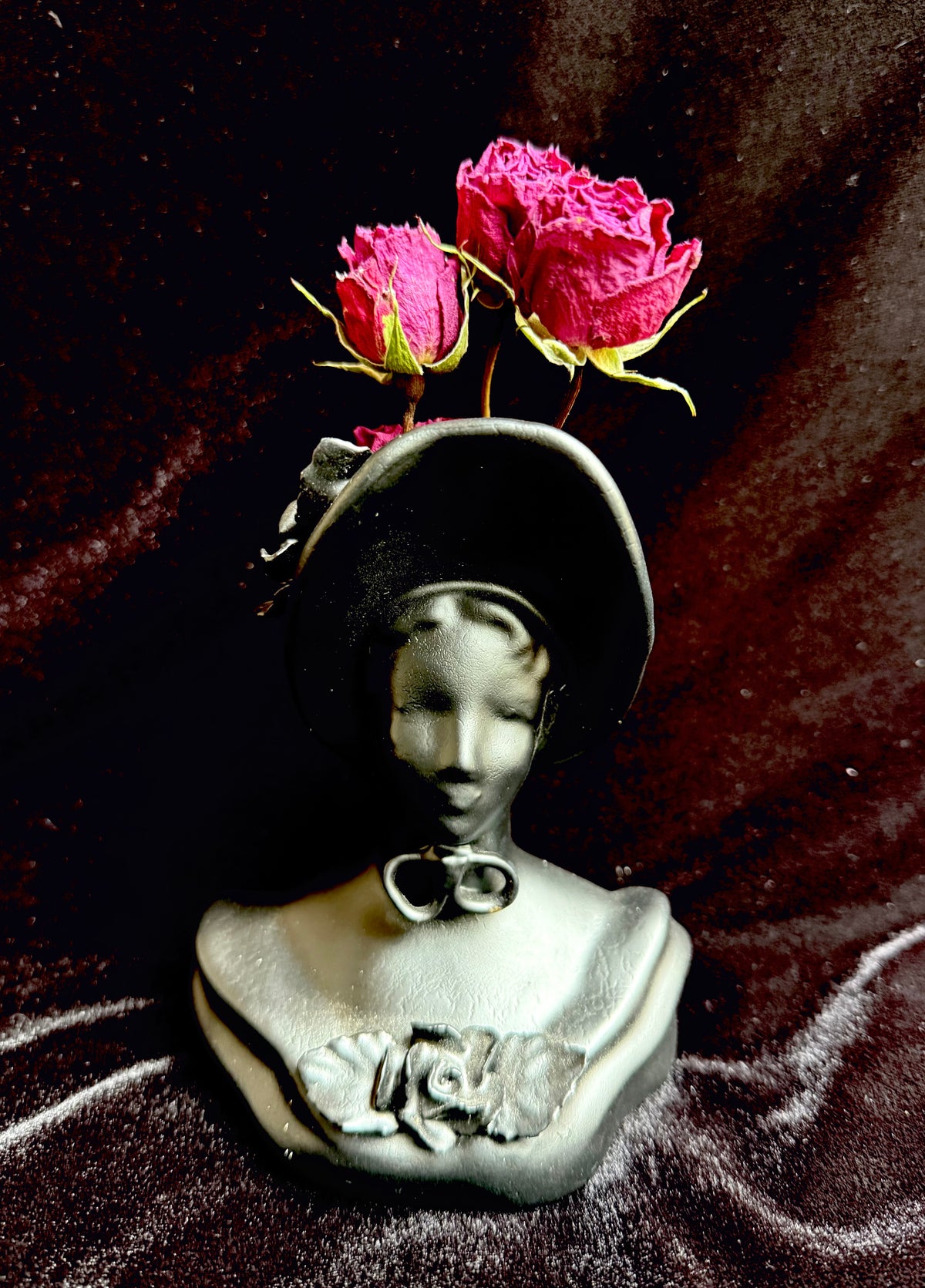 Mourning Lady Vintage Bust Vase