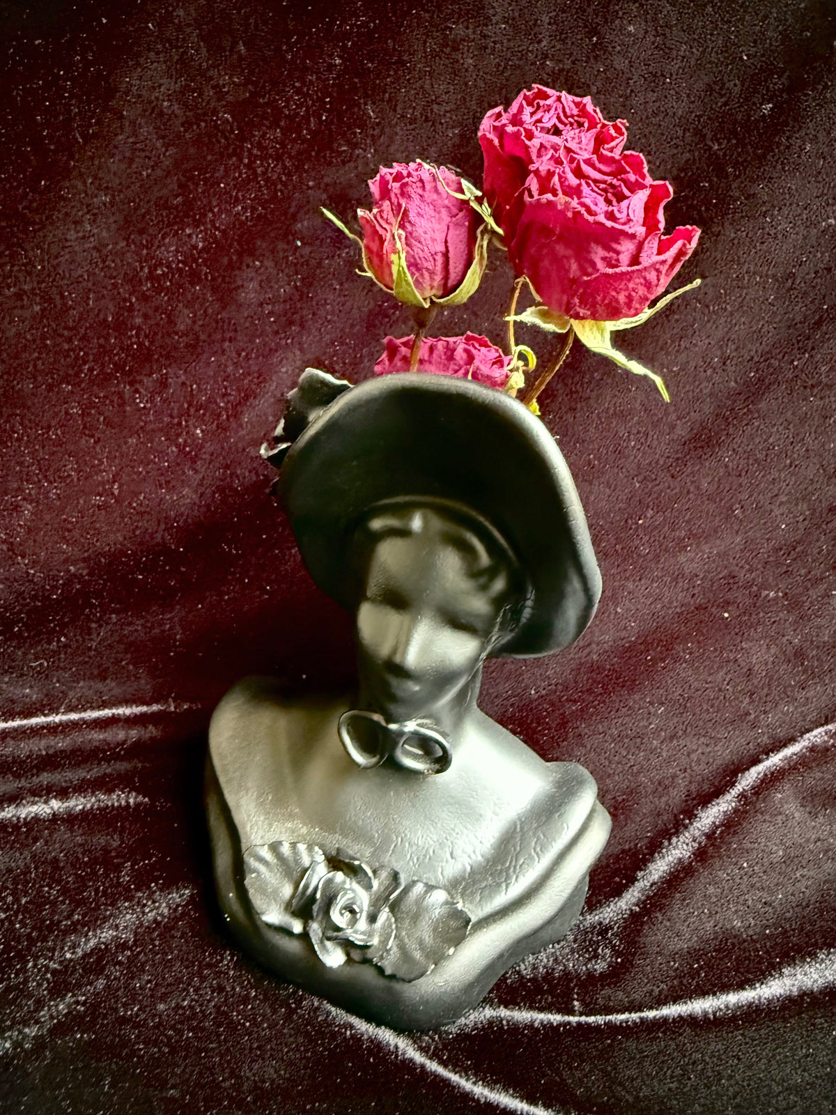 Mourning Lady Vintage Bust Vase