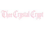 Pale-pink Old English logo for Thee Crystal Crypt